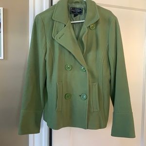 American eagle green pea coat size large